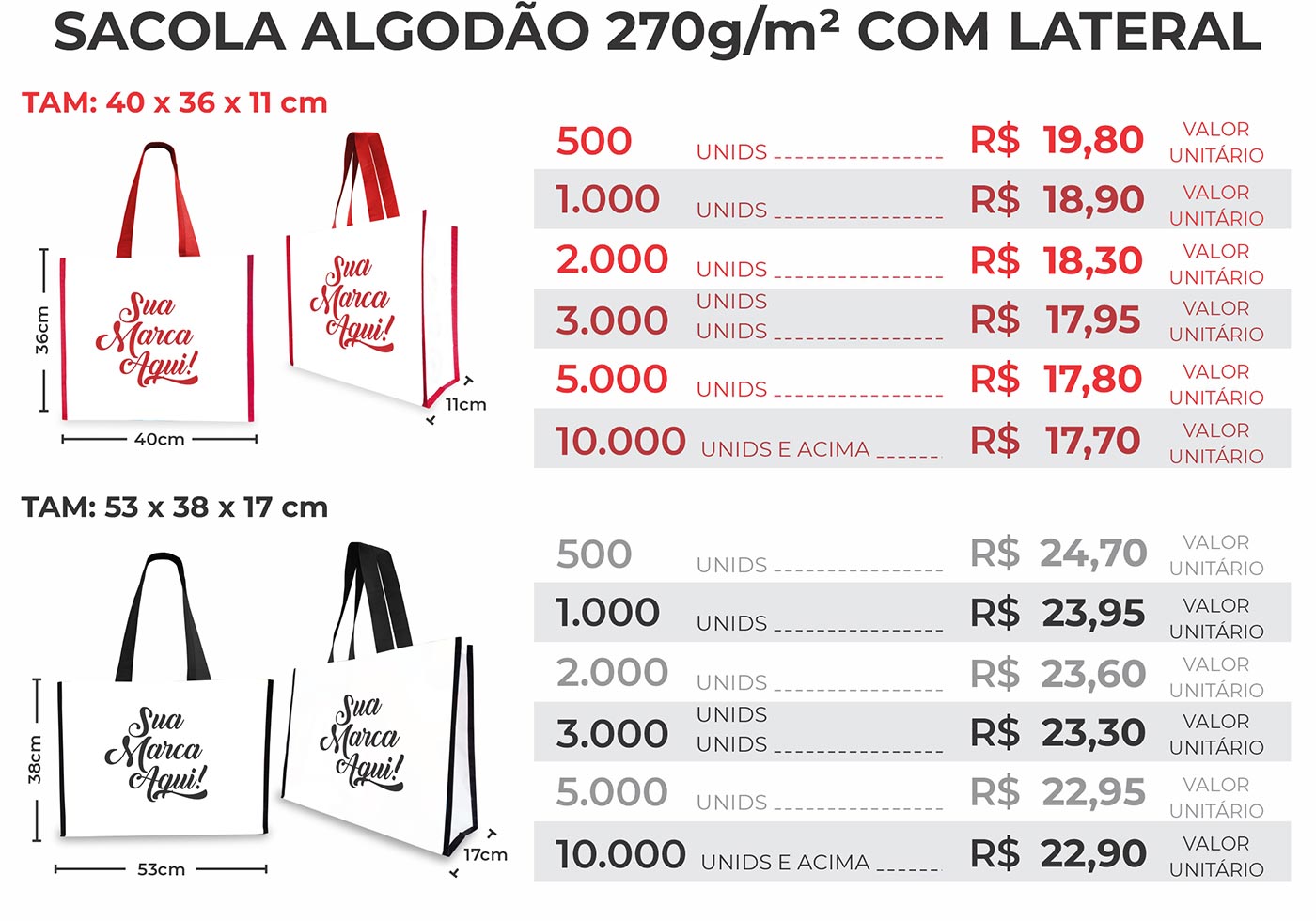 Sacolas Ecobags de Algodão